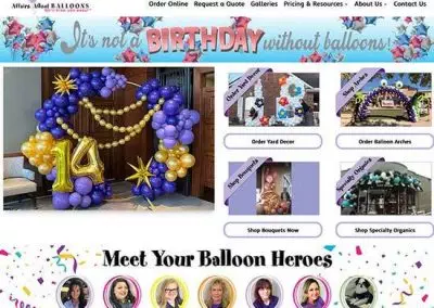 WordPress Website:  Affairs Afloat Balloons
