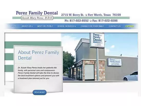 WordPress Website:  Perez Family Dental