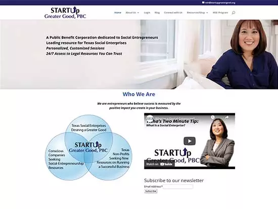 WordPress Website:  StartUp Greater Good