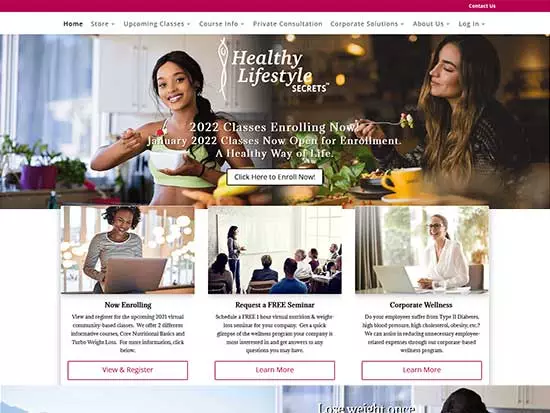 WordPress Website:  Healthy Lifestyle Secrets